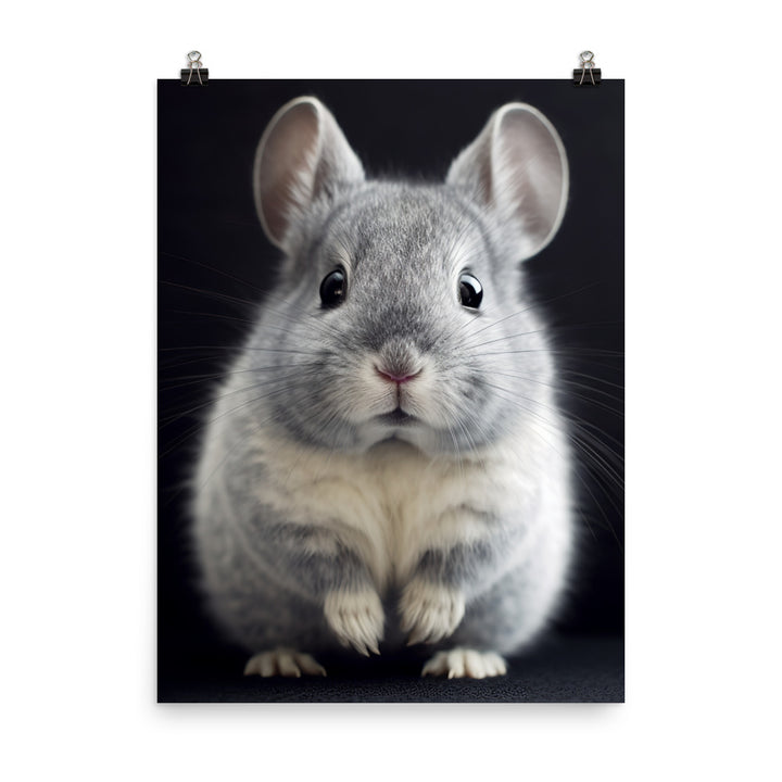 Adorable Chinchilla Bunny Photo paper poster - PosterfyAI.com