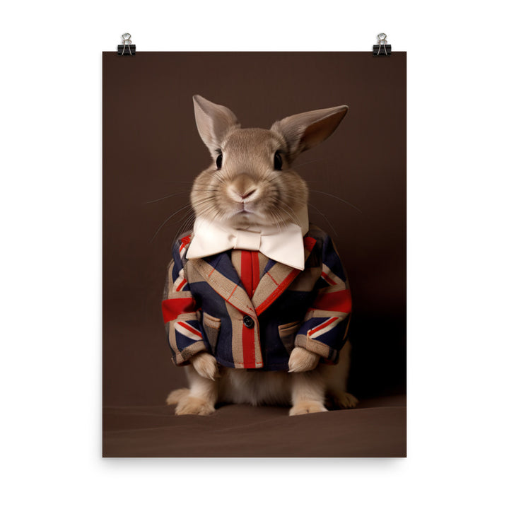 Britannia Petite Bunny with a Stylish Pose Photo paper poster - PosterfyAI.com