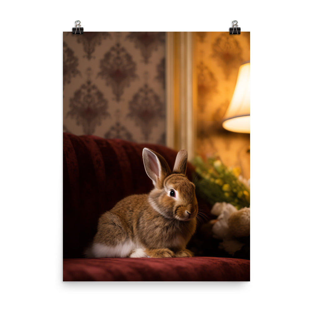 Britannia Petite Bunny in a Cozy Setting Photo paper poster - PosterfyAI.com