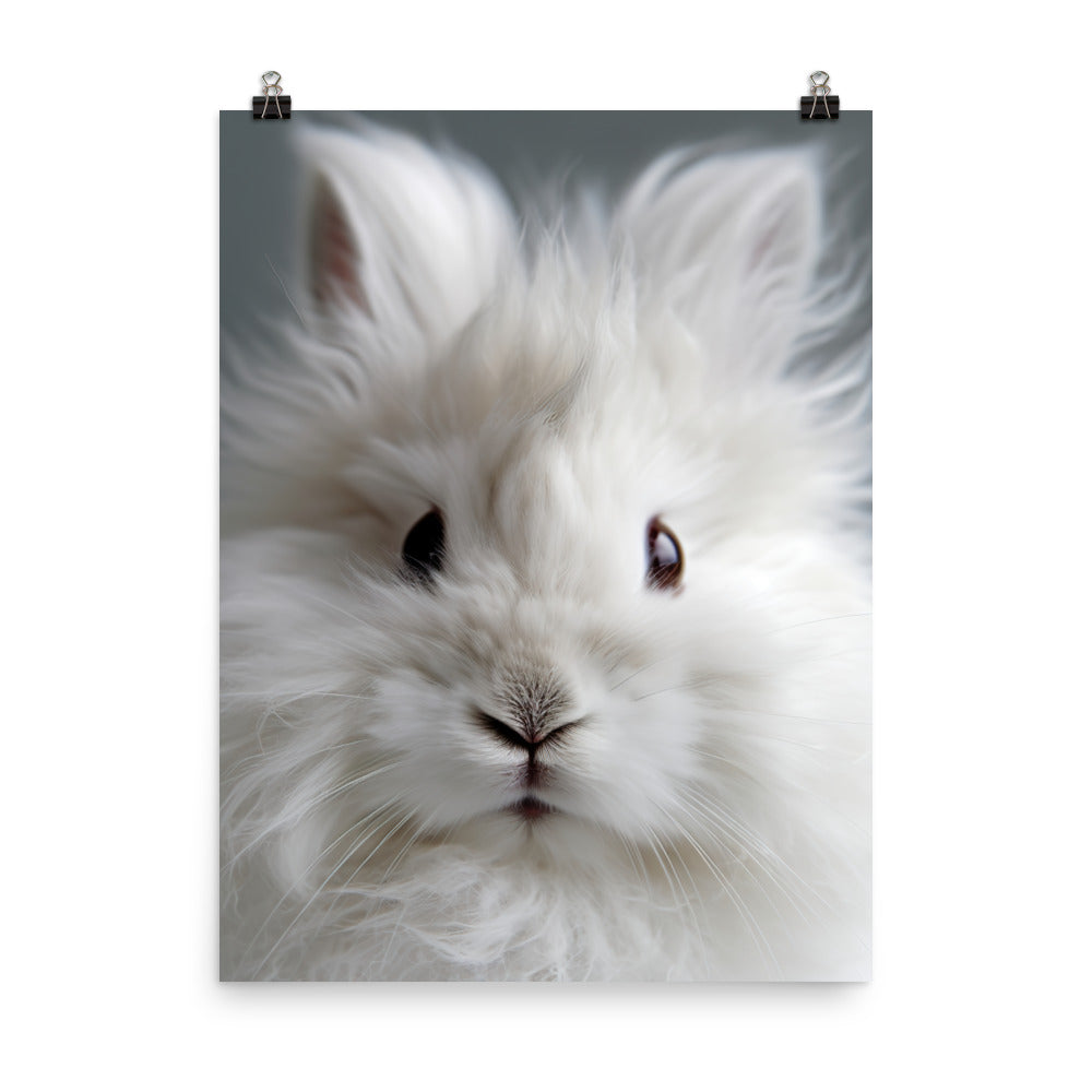 Fluffy Angora Bunny Photo paper poster - PosterfyAI.com