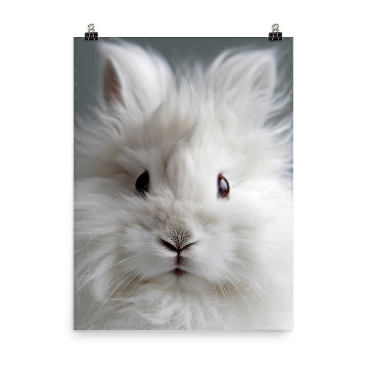 Fluffy Angora Bunny Photo paper poster - PosterfyAI.com