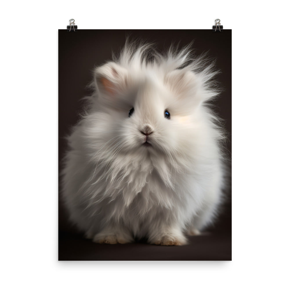 Fluffy Angora Bunny Photo paper poster - PosterfyAI.com
