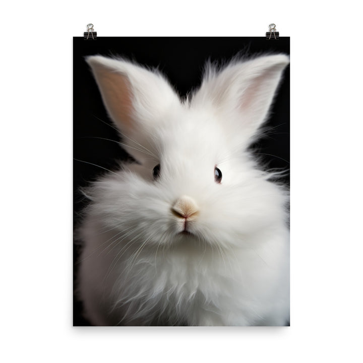Fluffy Angora Bunny Photo paper poster - PosterfyAI.com