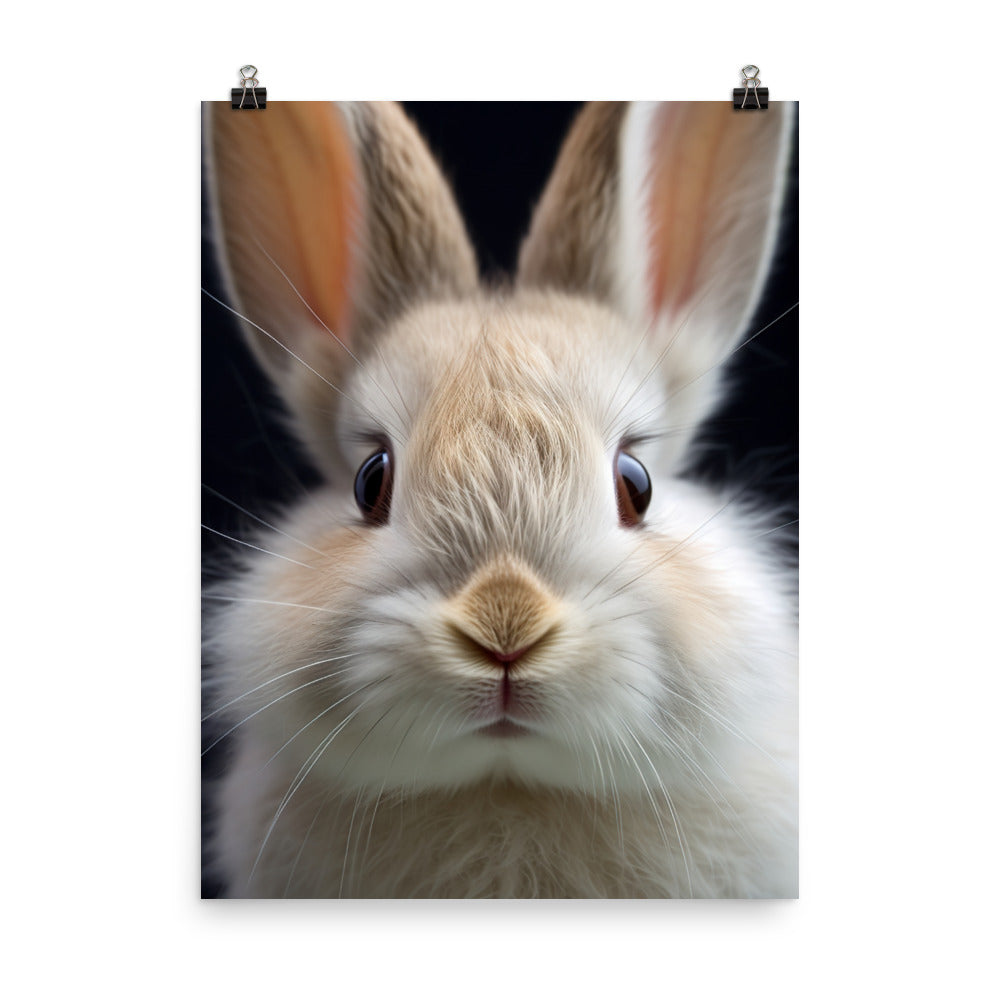 Portrait of a Fluffy American Bunny Photo paper poster - PosterfyAI.com