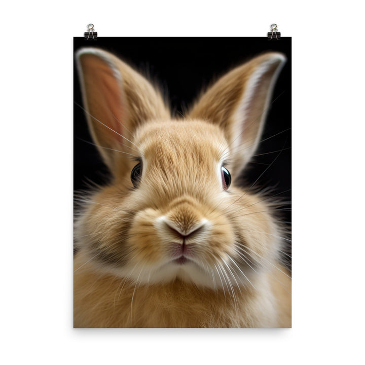 Portrait of a Fluffy American Bunny Photo paper poster - PosterfyAI.com