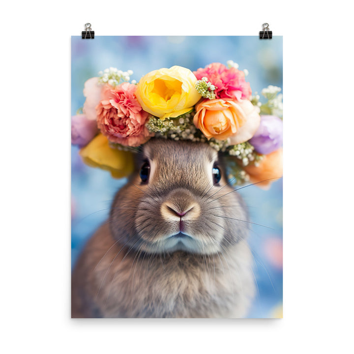 American Bunny with a Crown Photo paper poster - PosterfyAI.com