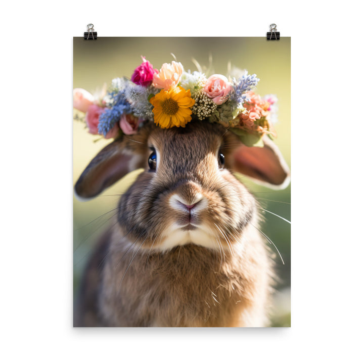 American Bunny with a Crown Photo paper poster - PosterfyAI.com
