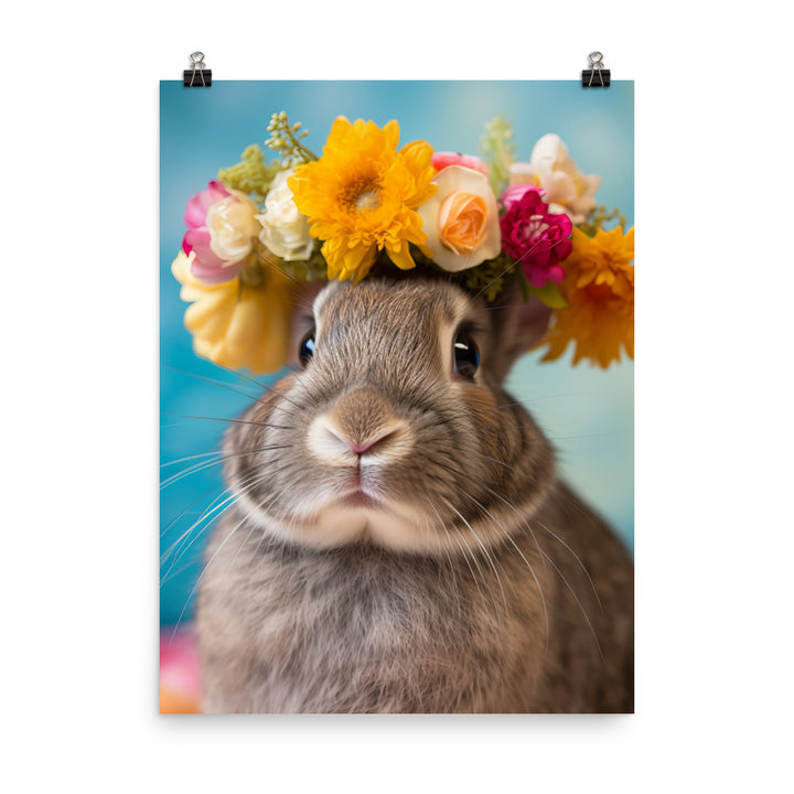 American Bunny with a Crown Photo paper poster - PosterfyAI.com