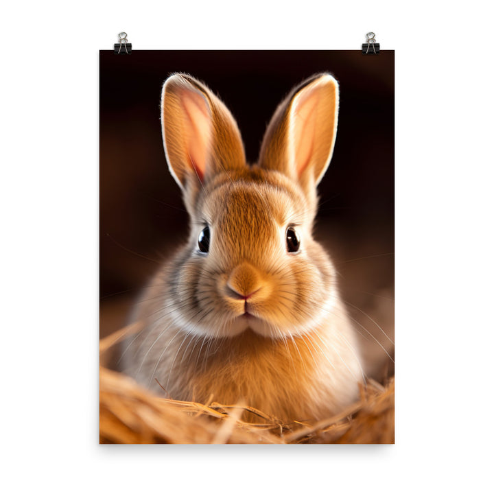 Adorable American Bunny Photo paper poster - PosterfyAI.com