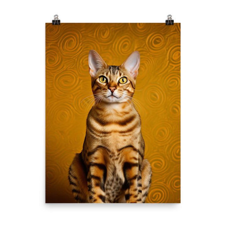 Majestic Beauty of Ocicat Cat Photo paper poster - PosterfyAI.com