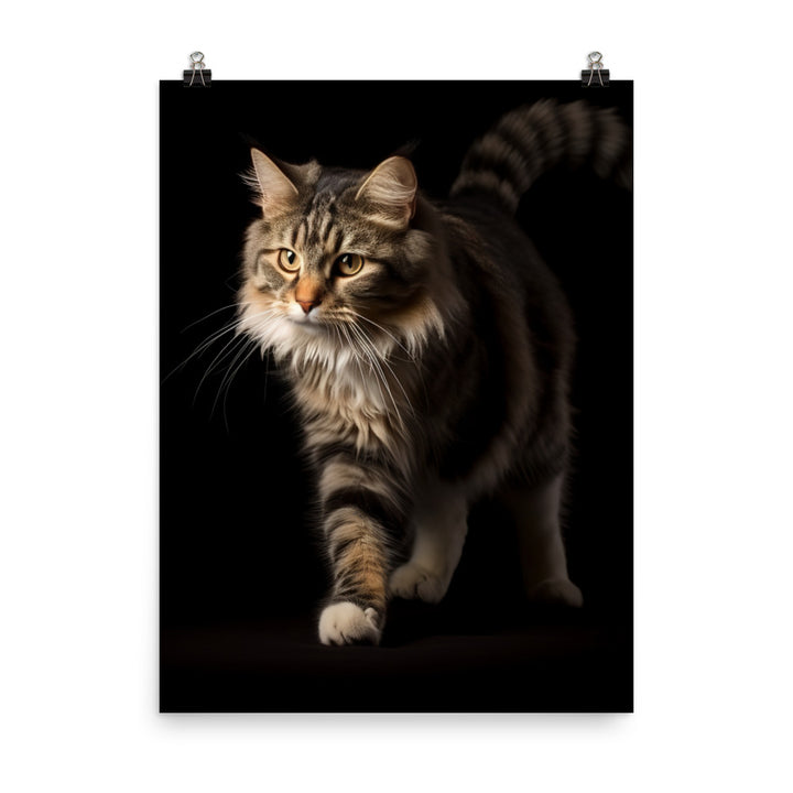 Playfulness of Manx Cat Photo paper poster - PosterfyAI.com
