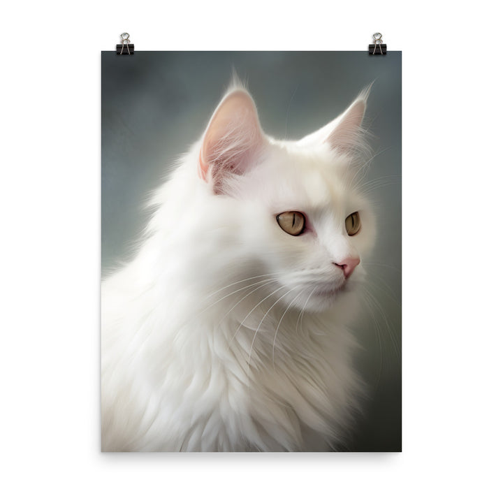 Turkish Angora Cat Photo paper poster - PosterfyAI.com