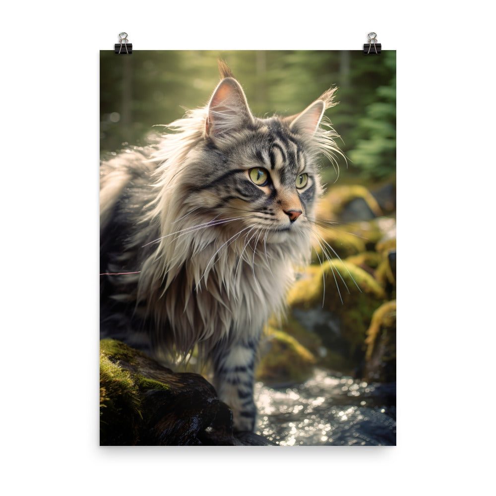 Norwegian Forest Cat Photo paper poster - PosterfyAI.com