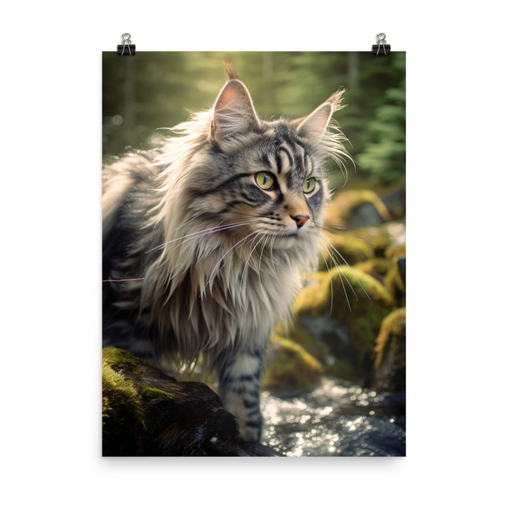 Norwegian Forest Cat Photo paper poster - PosterfyAI.com