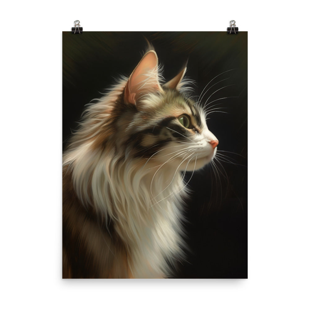 Norwegian Forest Cat Photo paper poster - PosterfyAI.com