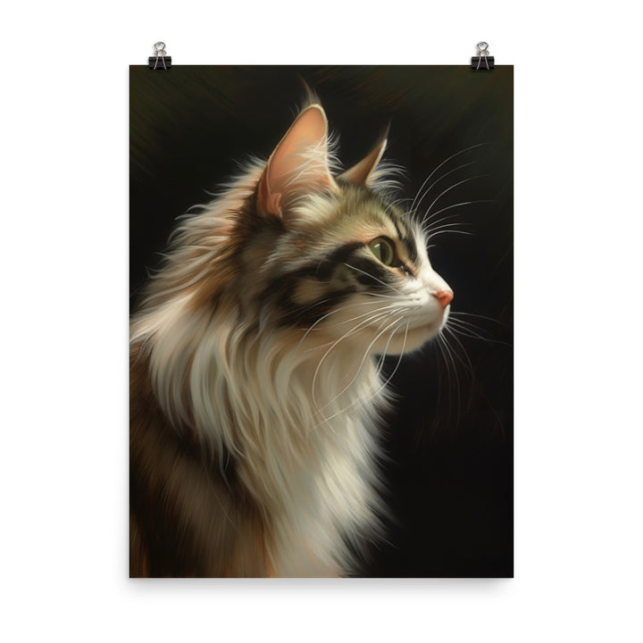 Norwegian Forest Cat Photo paper poster - PosterfyAI.com