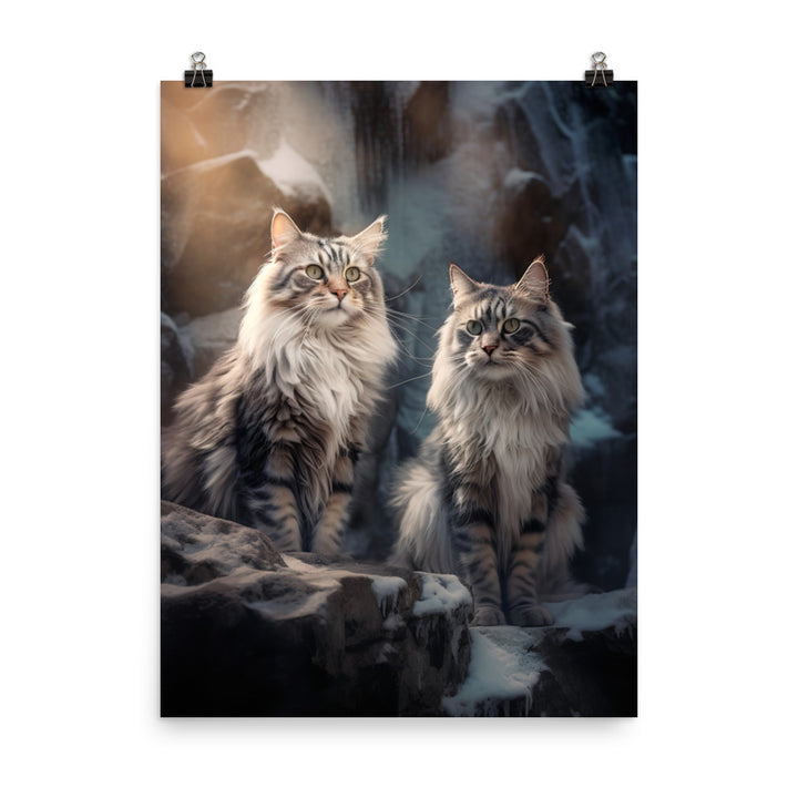 Norwegian Forest Cat Photo paper poster - PosterfyAI.com
