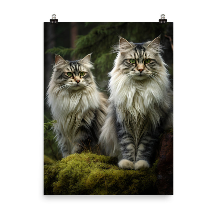 Norwegian Forest Cat Photo paper poster - PosterfyAI.com