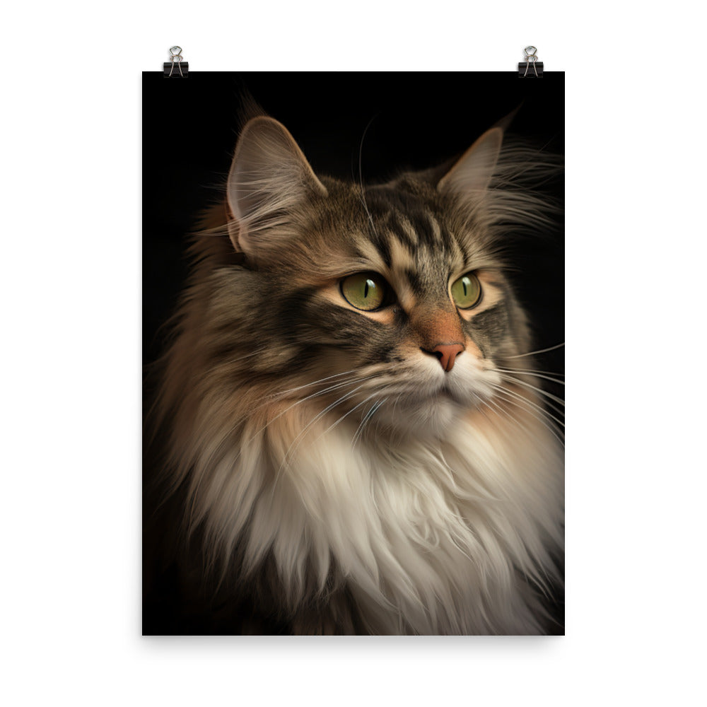 Norwegian Forest Cat Photo paper poster - PosterfyAI.com