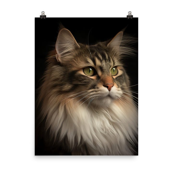 Norwegian Forest Cat Photo paper poster - PosterfyAI.com