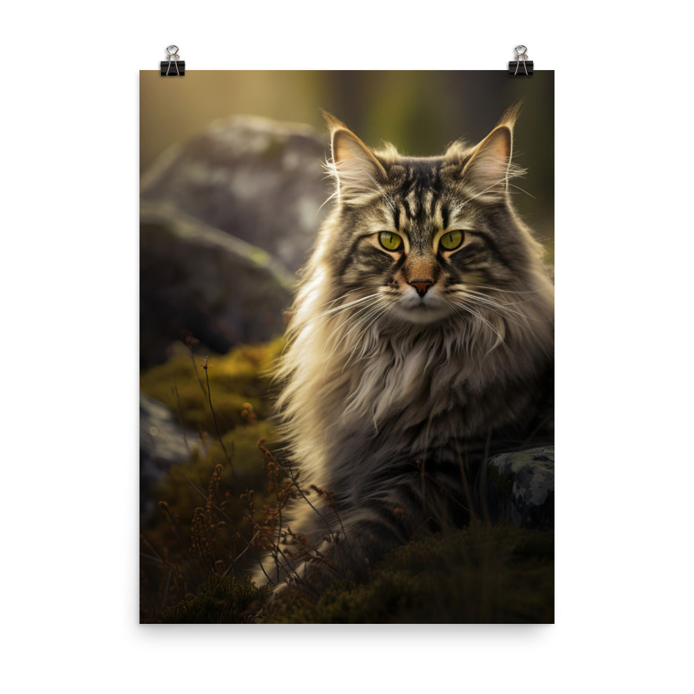 Norwegian Forest Cat Photo paper poster - PosterfyAI.com