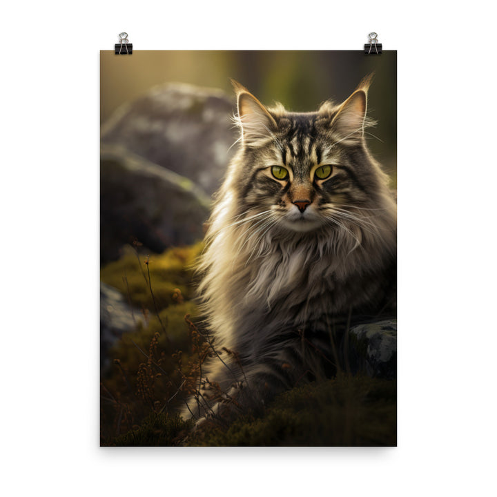 Norwegian Forest Cat Photo paper poster - PosterfyAI.com