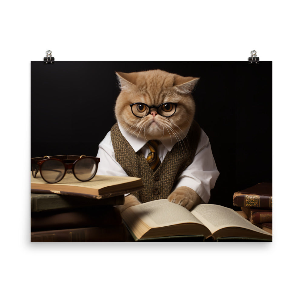 Exotic Shorthair Student Photo paper poster - PosterfyAI.com