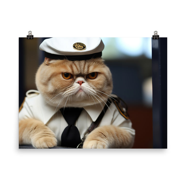 Exotic Shorthair Prison Officer Photo paper poster - PosterfyAI.com