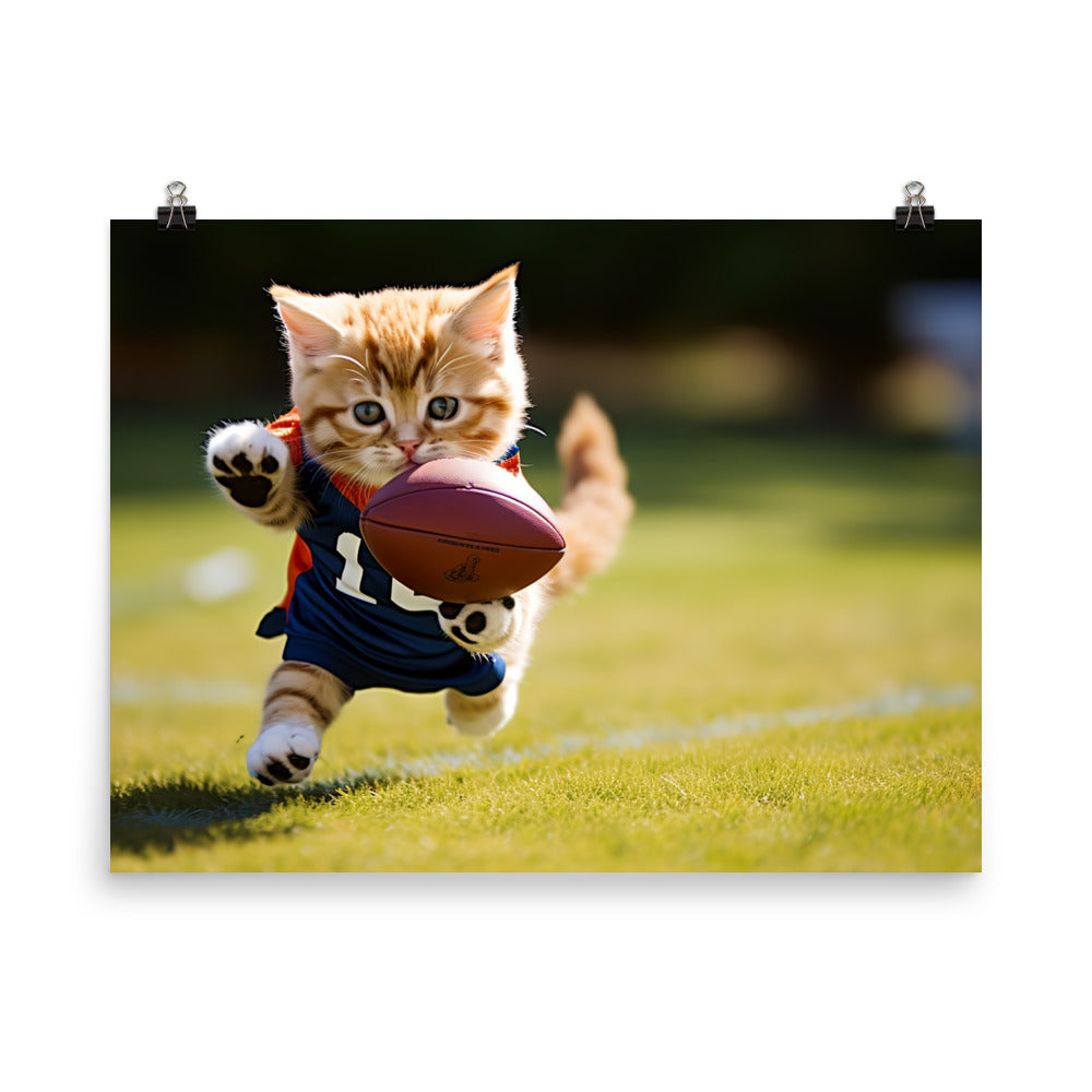 Exotic Shorthair Football Player Photo paper poster - PosterfyAI.com