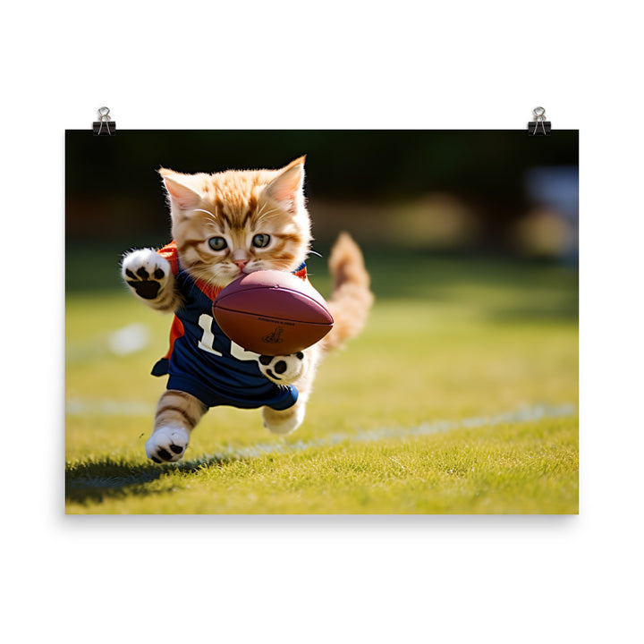 Exotic Shorthair Football Player Photo paper poster - PosterfyAI.com