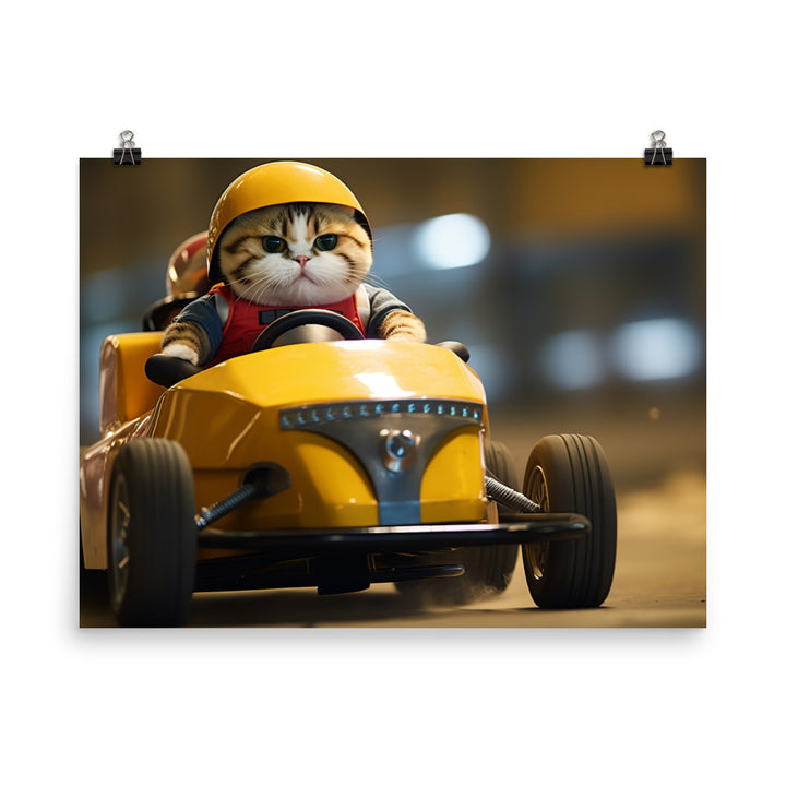 Exotic Shorthair Motorsport Athlete Photo paper poster - PosterfyAI.com