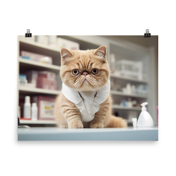 Exotic Shorthair Pharmacist Photo paper poster - PosterfyAI.com
