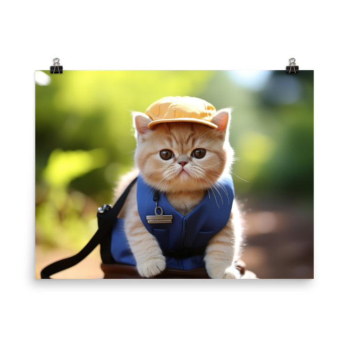 Exotic Shorthair Mail Carrier Photo paper poster - PosterfyAI.com