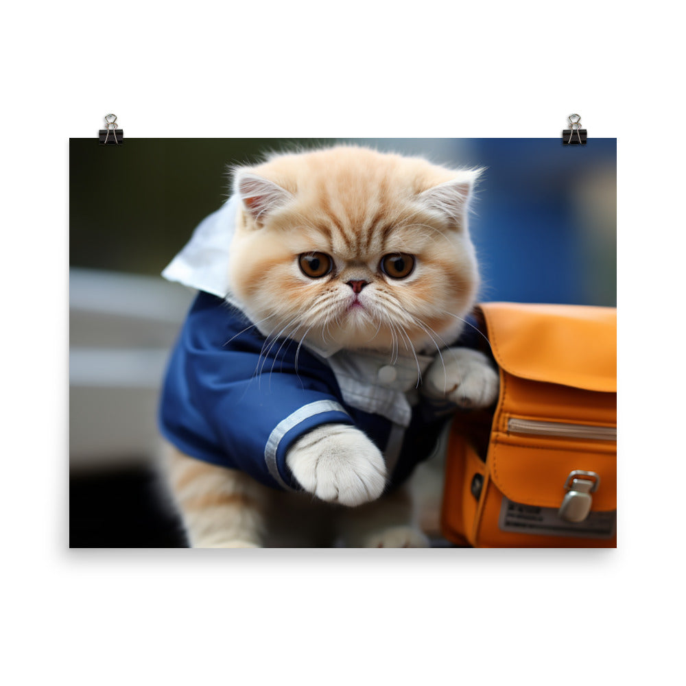 Exotic Shorthair Mail Carrier Photo paper poster - PosterfyAI.com