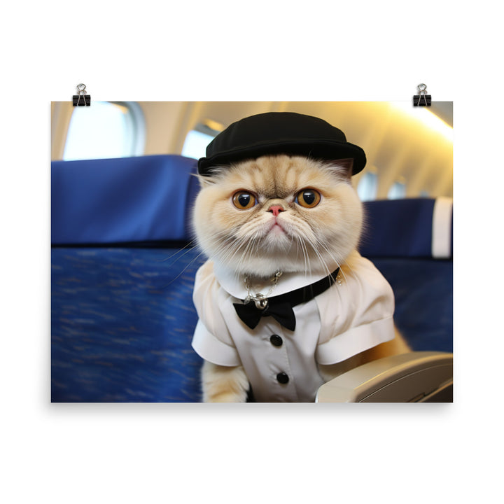 Exotic Shorthair Cabin Crew Photo paper poster - PosterfyAI.com