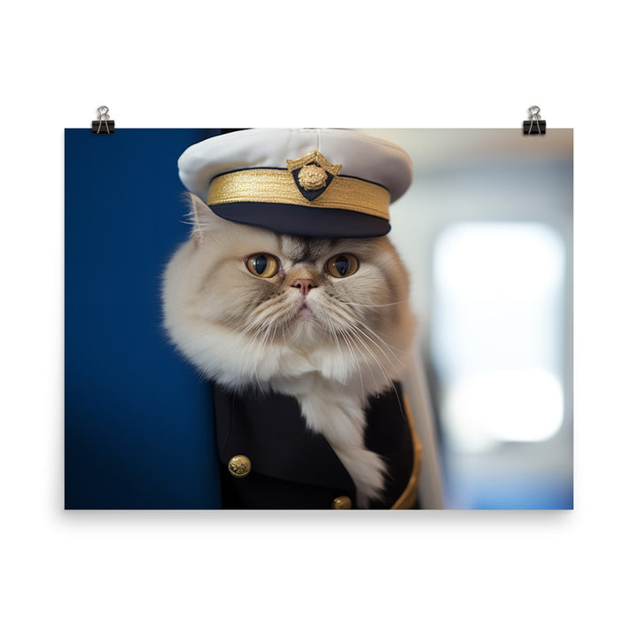 Exotic Shorthair Pilot Photo paper poster - PosterfyAI.com