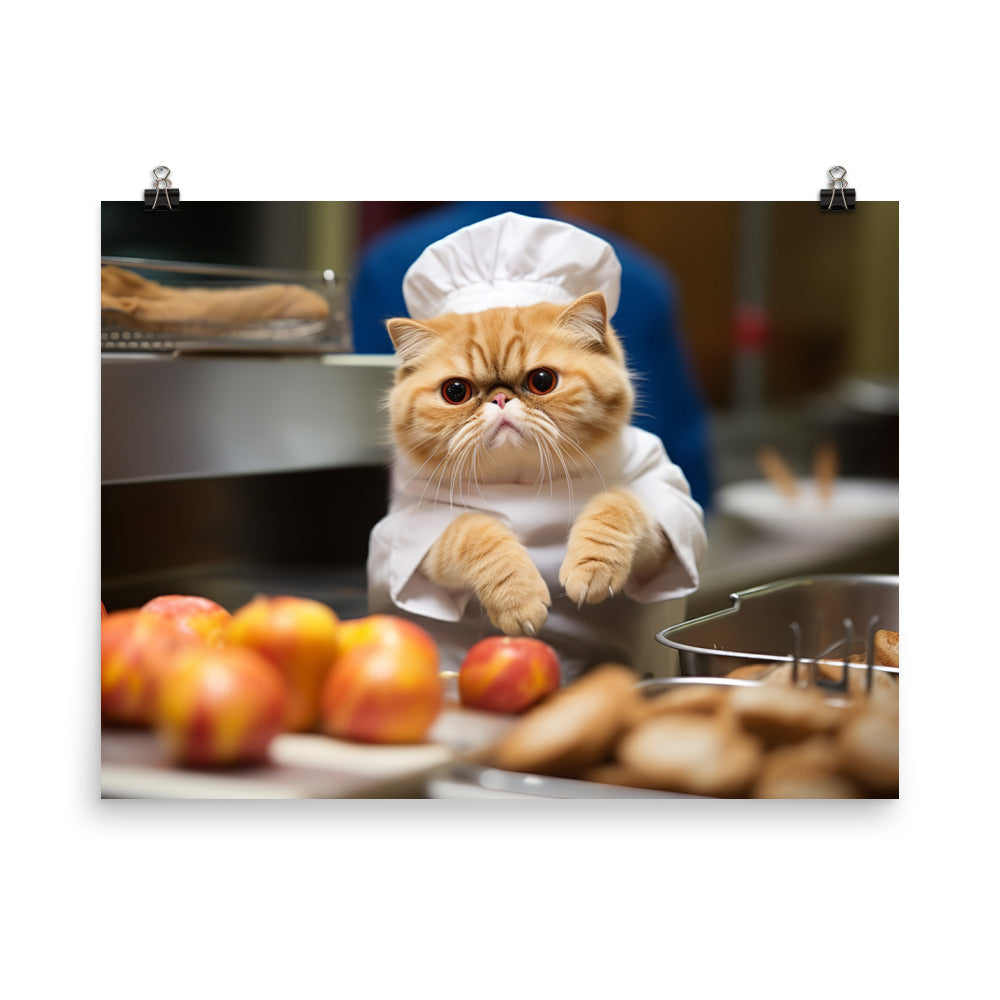 Exotic Shorthair Fast Food Crew Photo paper poster - PosterfyAI.com