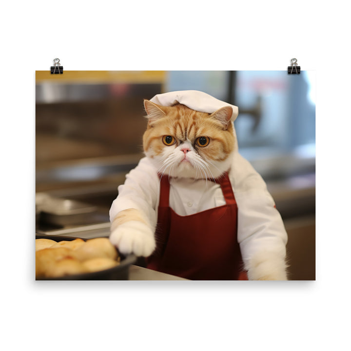 Exotic Shorthair Fast Food Crew Photo paper poster - PosterfyAI.com