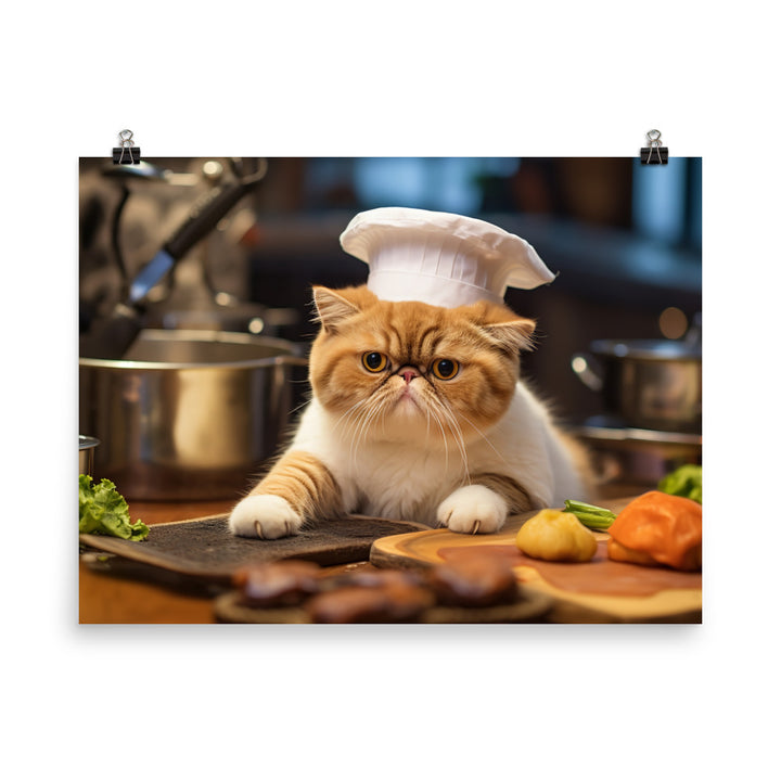 Exotic Shorthair Chef Photo paper poster - PosterfyAI.com