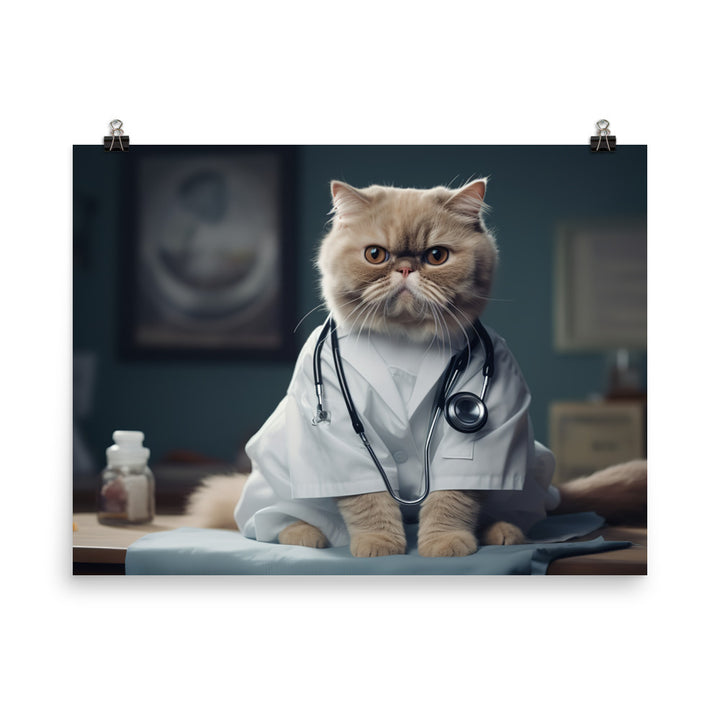 Exotic Shorthair Doctor Photo paper poster - PosterfyAI.com