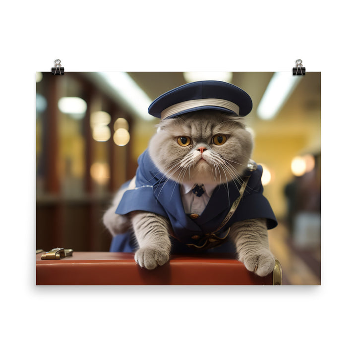 Exotic Shorthair Mail Carrier Photo paper poster - PosterfyAI.com
