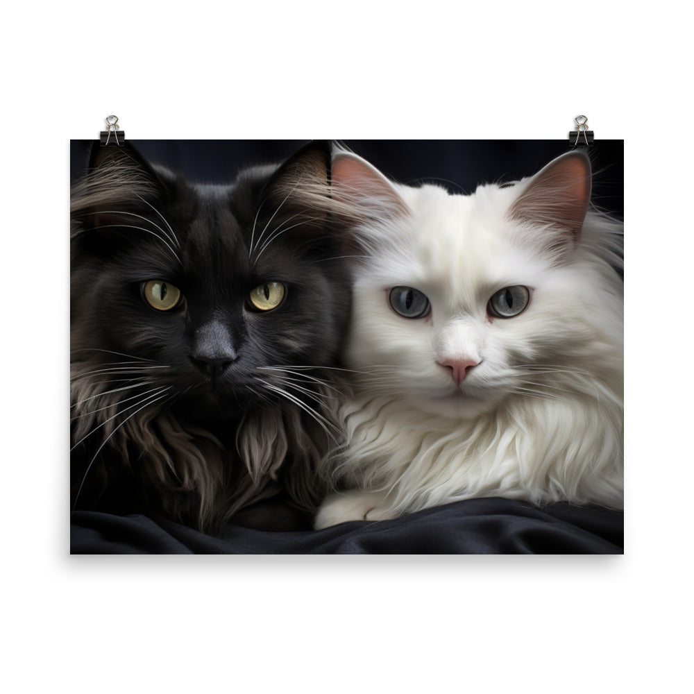 Norwegian Forest Cats Photo paper poster - PosterfyAI.com
