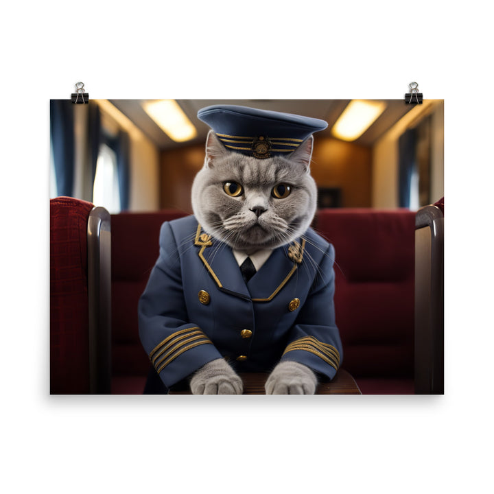 British Shorthair Transit Operator Photo paper poster - PosterfyAI.com