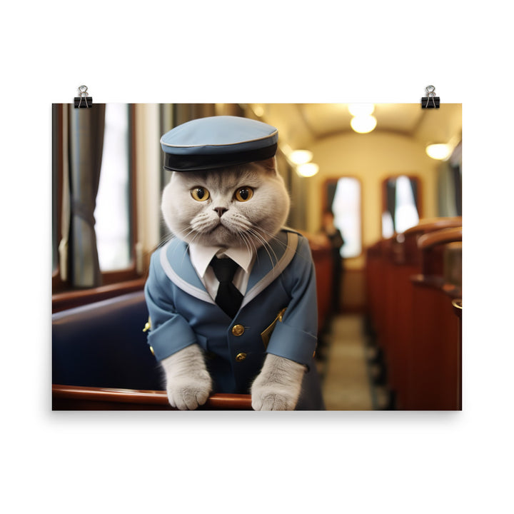 British Shorthair Transit Operator Photo paper poster - PosterfyAI.com