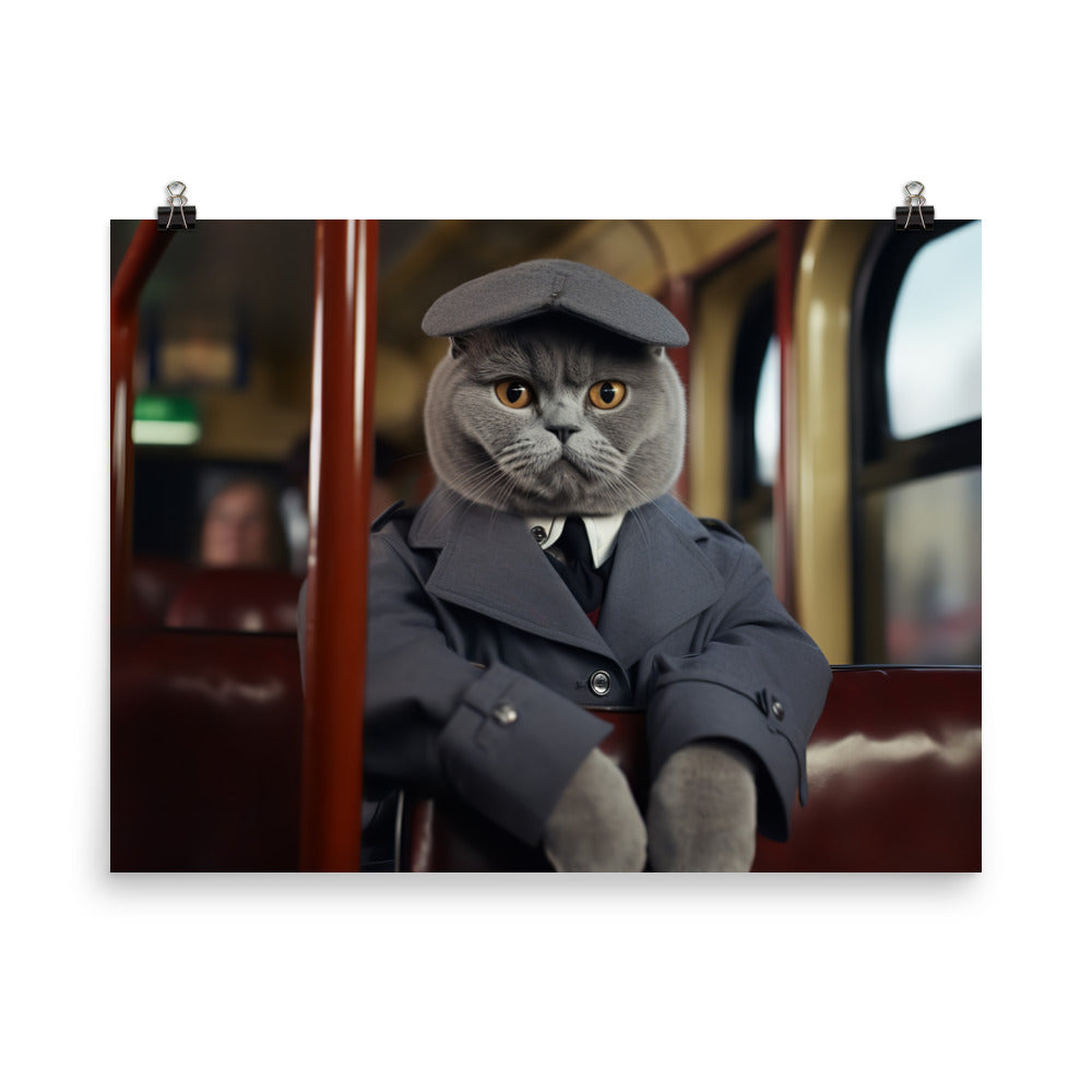 British Shorthair Transit Operator Photo paper poster - PosterfyAI.com
