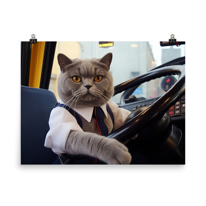 British Shorthair Transit Operator Photo paper poster - PosterfyAI.com