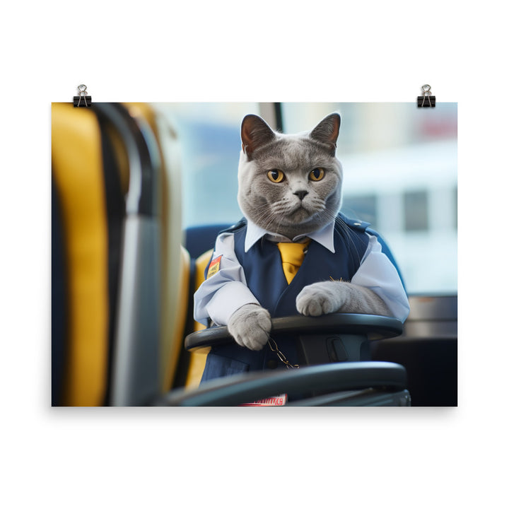 British Shorthair Transit Operator Photo paper poster - PosterfyAI.com