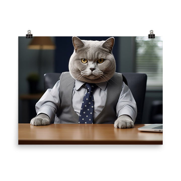 British Shorthair Sales Consultant Photo paper poster - PosterfyAI.com