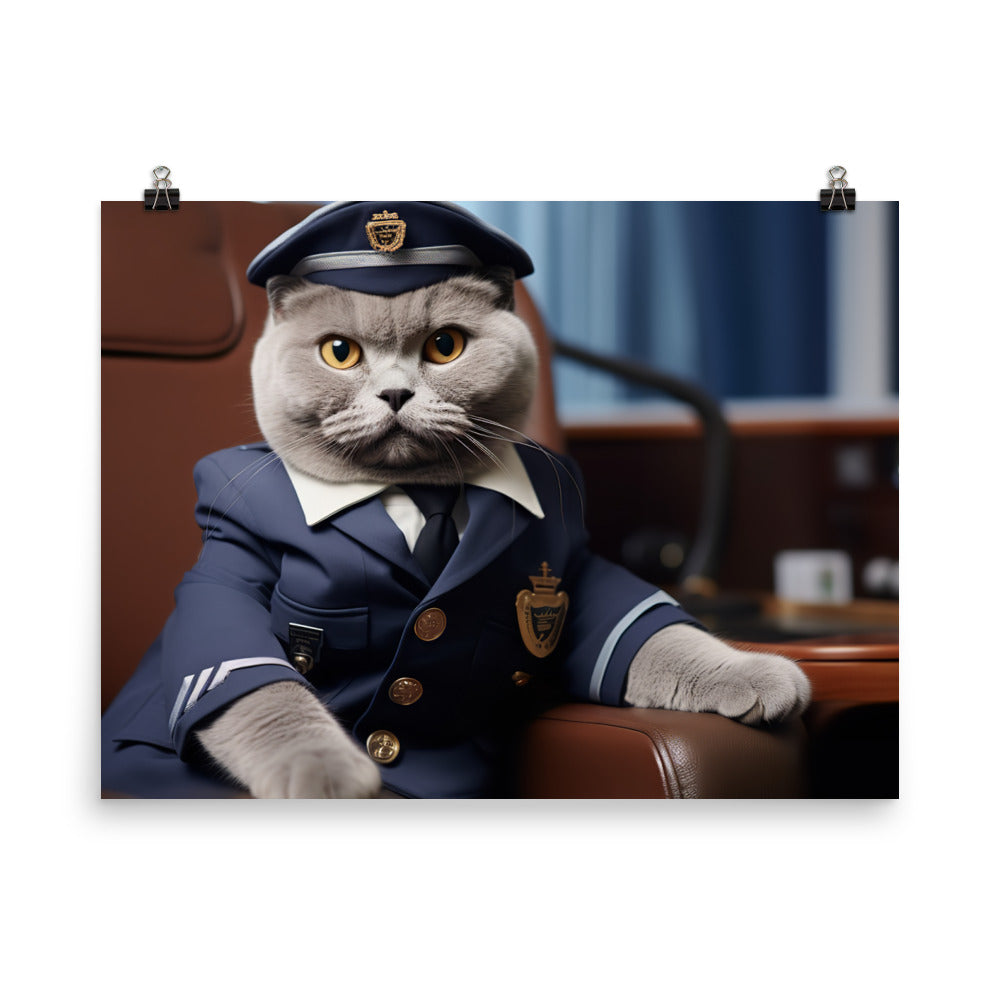 British Shorthair Pilot Photo paper poster - PosterfyAI.com