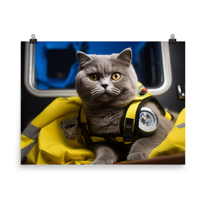British Shorthair Paramedic Photo paper poster - PosterfyAI.com